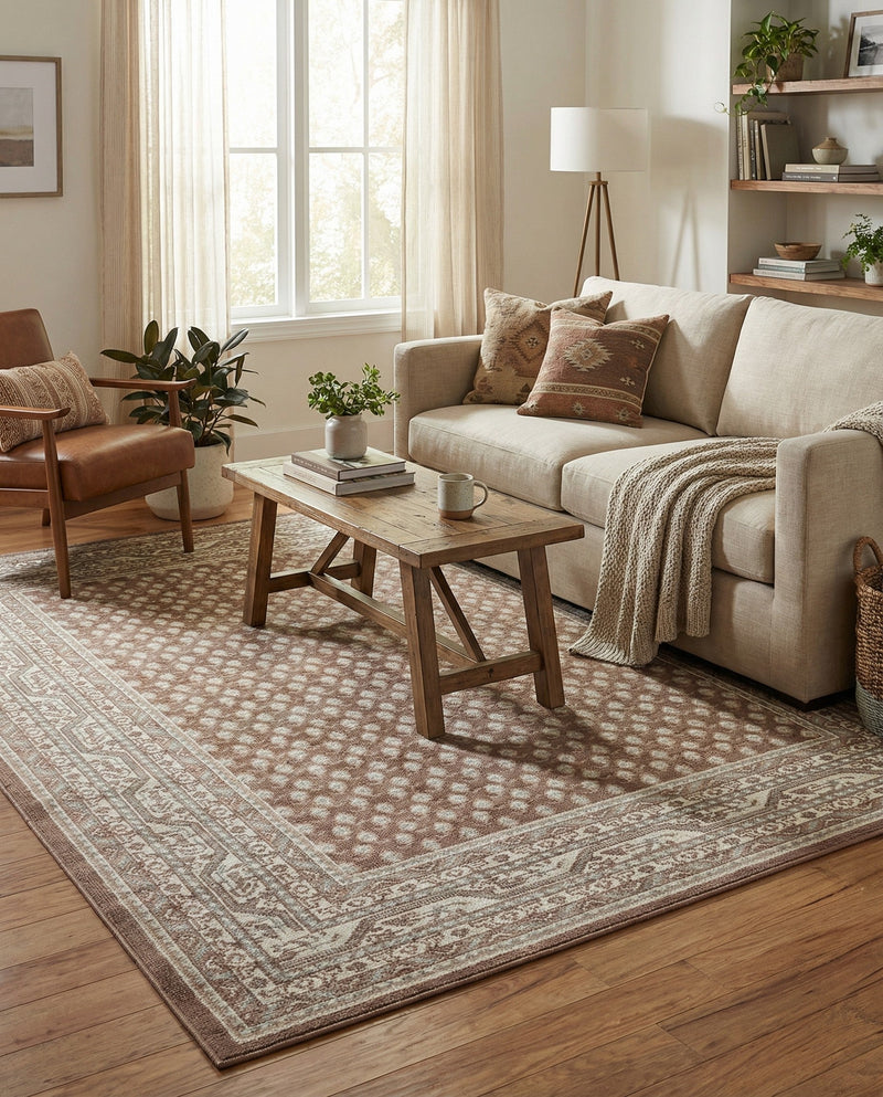 Soho Elegance Collection Area Rug -  Mercer (Brown) Rectangle Brown  lifestyle 12