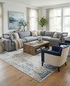 Aegean Elegance Collection Area Rug -  Milos Rectangle Gray Blue  lifestyle 10