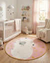 Wonder Tykes Collection Area Rug -  Jovial Round Pink  lifestyle 10