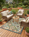 Coastal Terrace Collection Area Rug -  Sandbar Rectangle Green  lifestyle 20