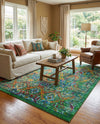 Caribbean Cove Collection Area Rug -  Dominica Rectangle Green  lifestyle 12