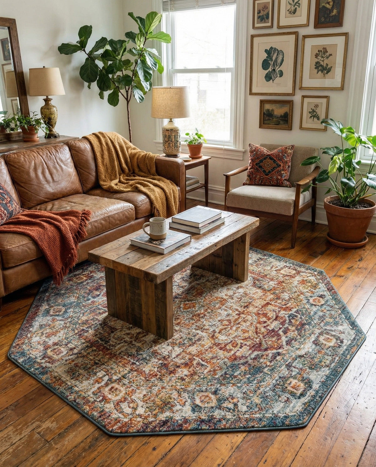 Savannah Soiree Collection Area Rug -  Everglade (Multi) Octagon Multi  lifestyle 86