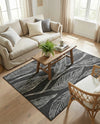 Seaside Blooms Collection Area Rug -  Evergreen (Ivory Charcoal) Rectangle Ivory Charcoal  lifestyle 4