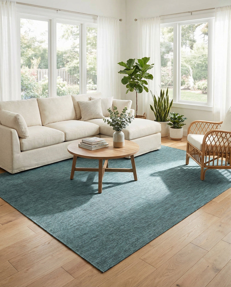 Seaside Serenity Collection Area Rug - Veranda (Teal) Rectangle Teal  lifestyle 17
