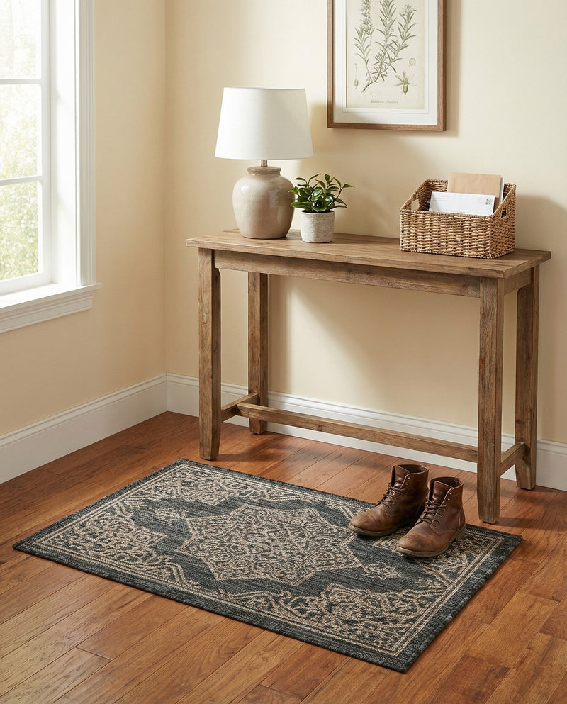 Patio Heritage Collection Area Rug -  Charleston (Charcoal Gray) Rectangle Charcoal Gray  lifestyle 19