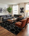 Trellis Mosaic Collection Area Rug - Arborville (Black) Square Black  lifestyle 37