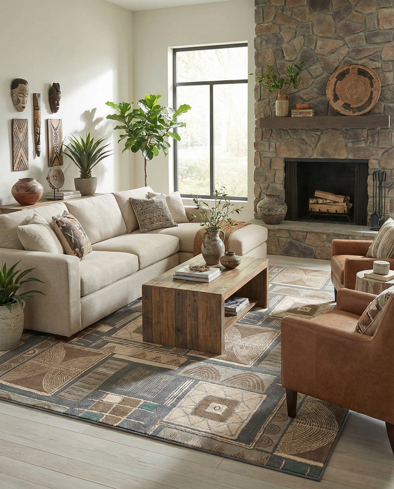 Savannah Sojourn Collection Area Rug -  Tsavo Rectangle Multi  lifestyle 16