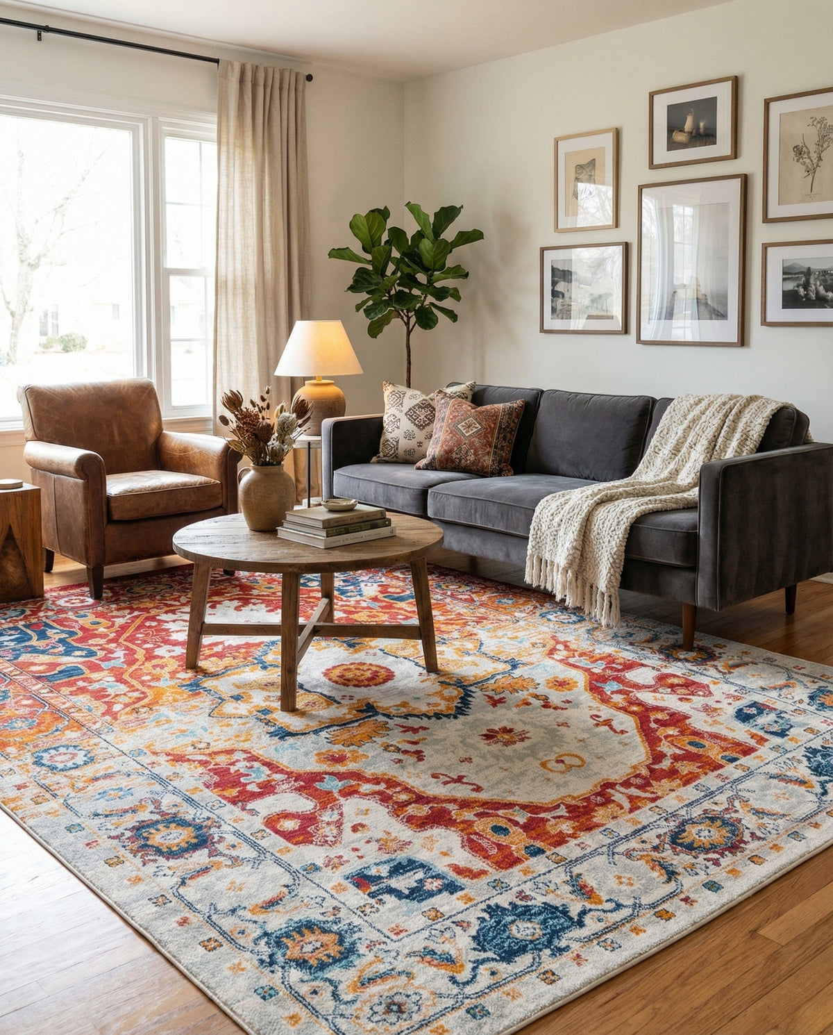 Parisian Elegance Collection Area Rug - Versailles (Rust Red) Rectangle Rust Red  lifestyle 13