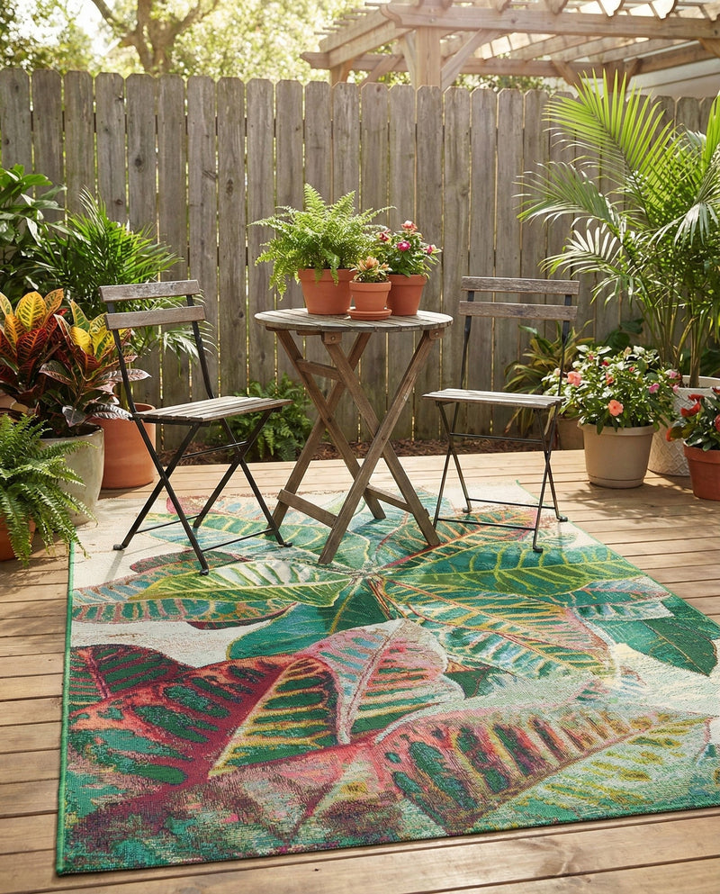 Seaside Blooms Collection Area Rug -  Fern Rectangle Multi  lifestyle 22