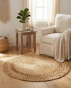 Woven Seaside Jute Collection Area Rug - Varadero Round Natural  lifestyle 27
