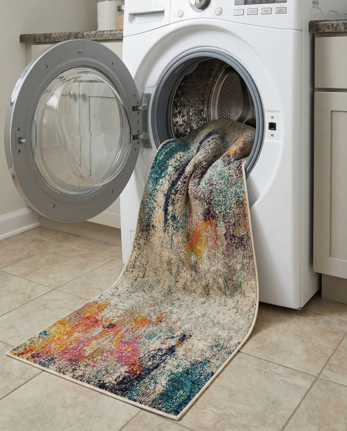 Chromatic Oasis Collection Area Rug -  Azure Runner Beige  lifestyle 99
