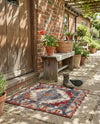 Patio Heritage Collection Area Rug -  Alcove Rectangle Red and Navy Blue  lifestyle 18