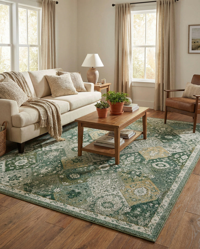 Brighton Terrace Collection Area Rug -  Rottingdean (Green) Rectangle Green  lifestyle 26