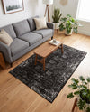 Riviera Elegance Collection Area Rug - Antibes (Black) Rectangle Black  lifestyle 22