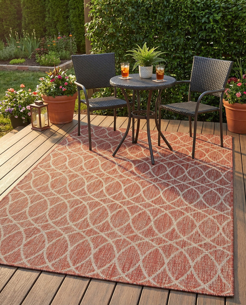 Savannah Pergola Collection Area Rug -  Pavilion (Rust Red) Rectangle Rust Red  lifestyle 7