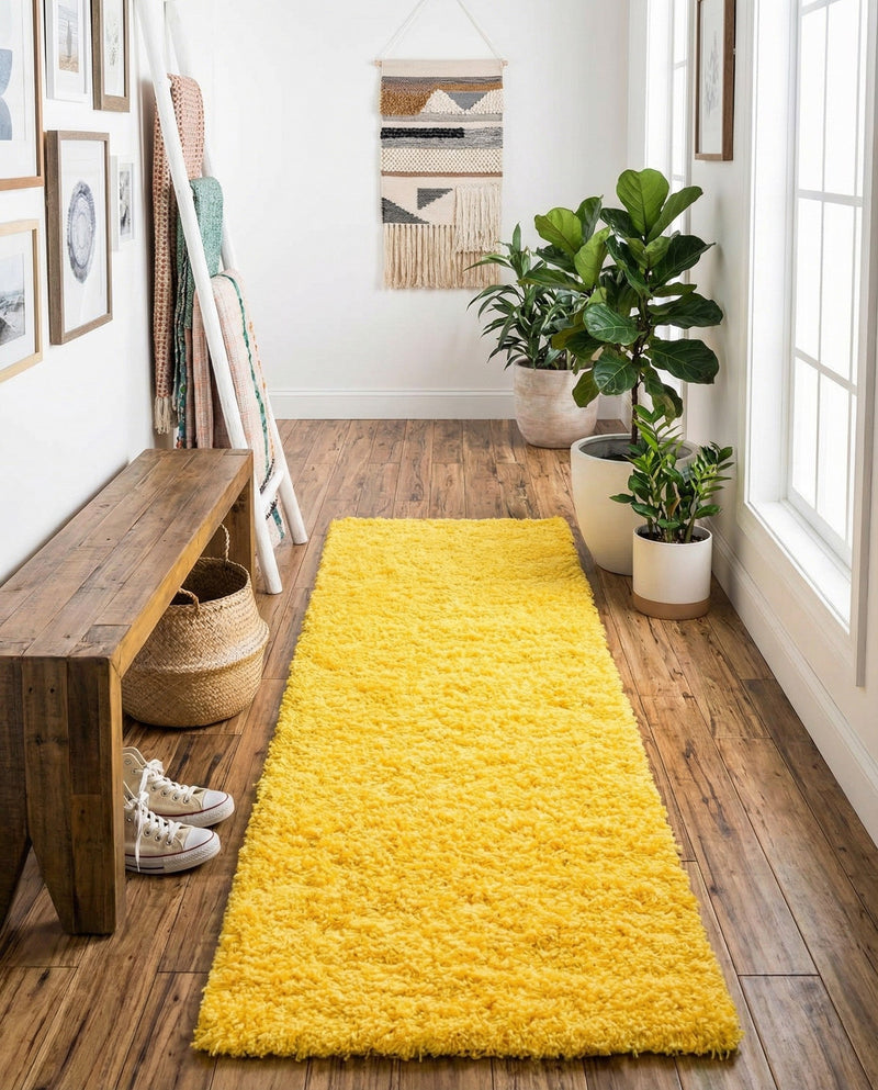 Plush Oasis Collection Area Rug - Serenity (Tuscan Sun Yellow) Runner Tuscan Sun Yellow  lifestyle 32