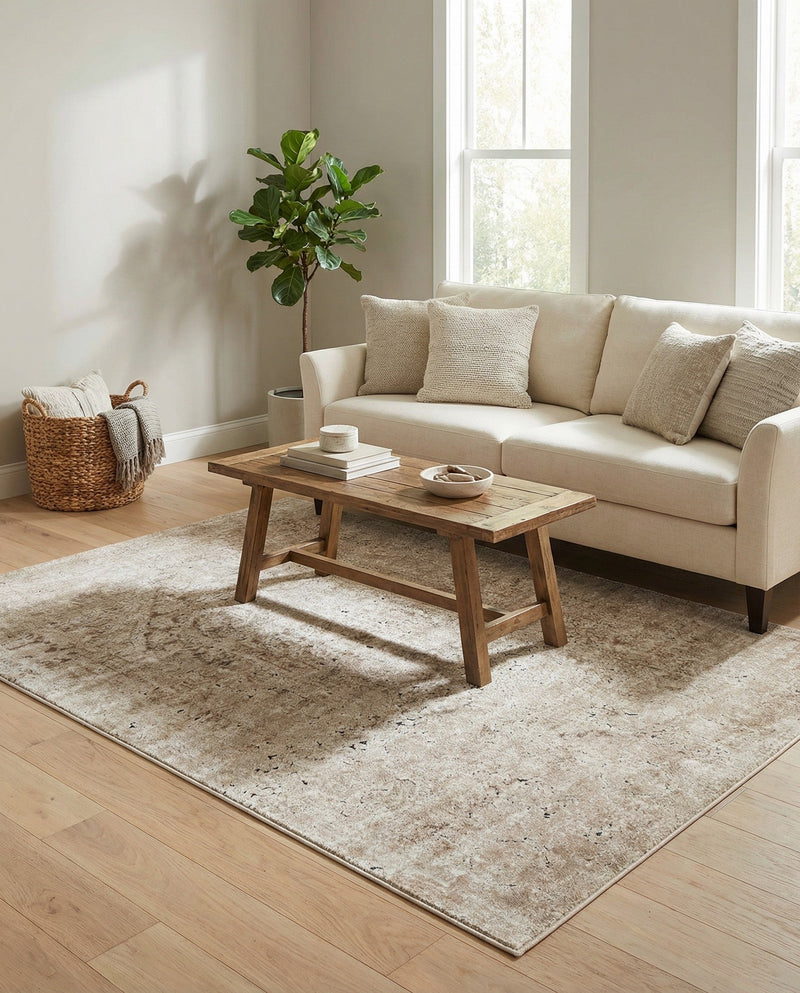 Coastal Manor Collection Area Rug -  Wavecrest Rectangle Beige  lifestyle 12