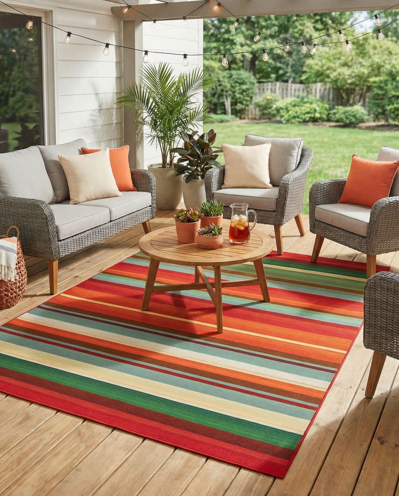 Urban Terrace Collection Area Rug -  Canopy Rectangle Multi  lifestyle 36