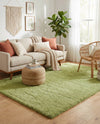 Solid Shag Seaside Collection Area Rug - Azure Cove (Light Green) Rectangle Light Green  lifestyle 3