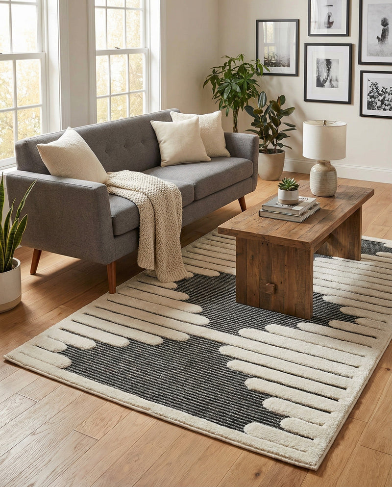 Monochrome Collection Area Rug -  Ash Rectangle Gray  lifestyle 13