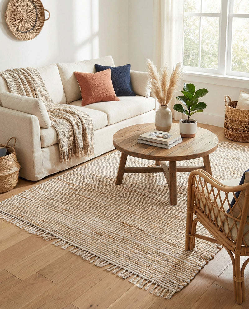 Osian Looms Collection Area Rug - Capri Rectangle Natural  lifestyle 44