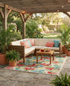 Outdoor Marrakesh Collection Area Rug -  Midelt Rectangle Multi  lifestyle 13