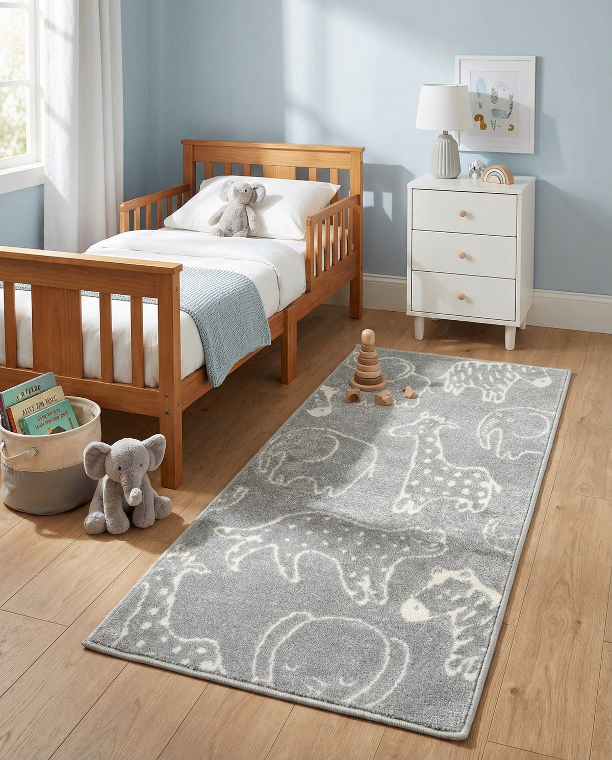 Wonder Tykes Collection Area Rug -  Spectrum Runner Gray  lifestyle 136