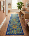 Caribbean Cove Collection Area Rug -  Grenada Runner Navy Blue  lifestyle 56