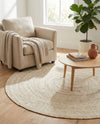 Woven Seaside Jute Collection Area Rug - Savannah (White) Round White  lifestyle 49