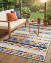 Bahama Breeze Outdoor Collection Area Rug -  Bimini Rectangle Gray  lifestyle 15