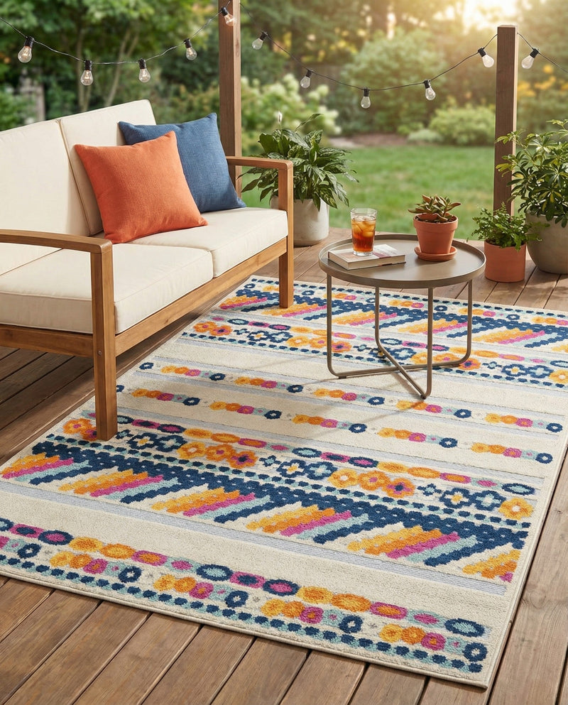 Bahama Breeze Outdoor Collection Area Rug -  Bimini Rectangle Gray  lifestyle 15