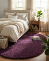 Plush Oasis Collection Area Rug - Serenity (Eggplant Purple) Oval Eggplant Purple  lifestyle 43