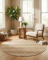 Sequoia Handwoven Jute Collection Area Rug - Charleston Round Ivory  lifestyle 33