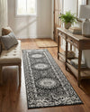 Patio Heritage Collection Area Rug -  Lafayette (Black and White) Runner Black and White  lifestyle 71