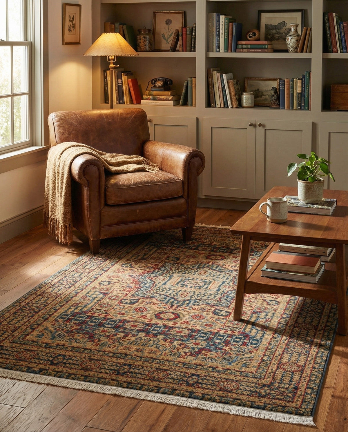 Ottoman Elegance Collection Area Rug - Sultan Rectangle Blue  lifestyle 17