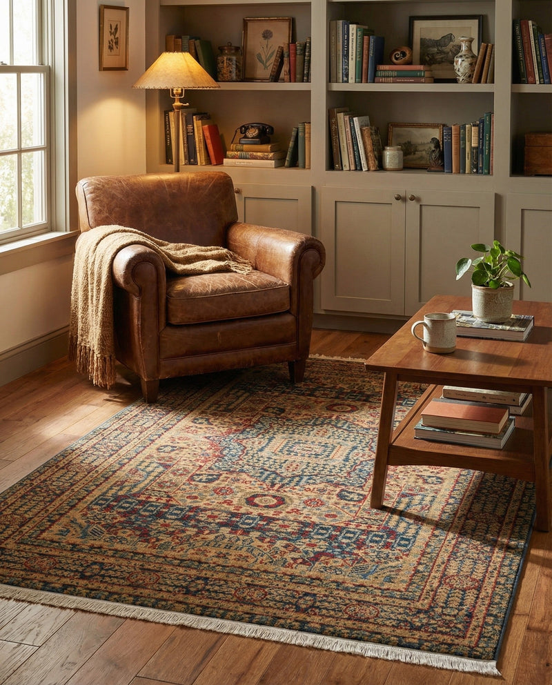 Ottoman Elegance Collection Area Rug - Sultan Rectangle Blue  lifestyle 17