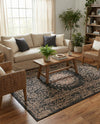 Patio Heritage Collection Area Rug -  Lafayette (Black) Rectangle Black  lifestyle 4