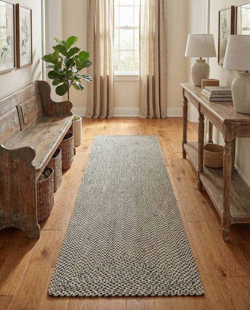 Highland Woven Jute Collection Area Rug - Glenmore (Gray) Runner Gray  lifestyle 55