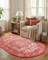 Georgetown Rugs Collection Area Rug - Dupont (Pink) Oval Pink  lifestyle 58
