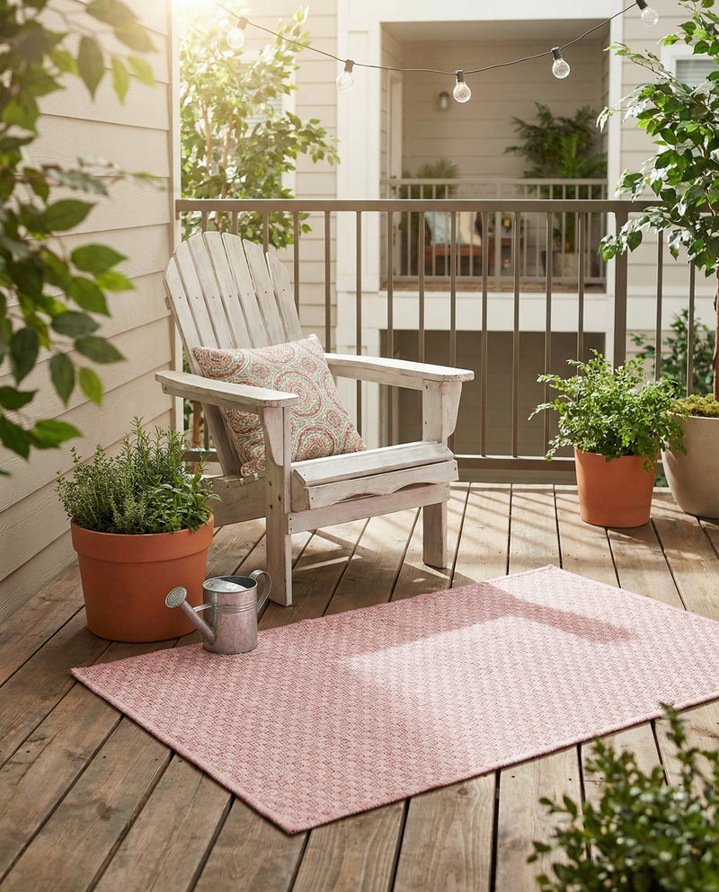 Seaside Serenity Collection Area Rug - Veranda (Whisper Pink) Rectangle Whisper Pink  lifestyle 9