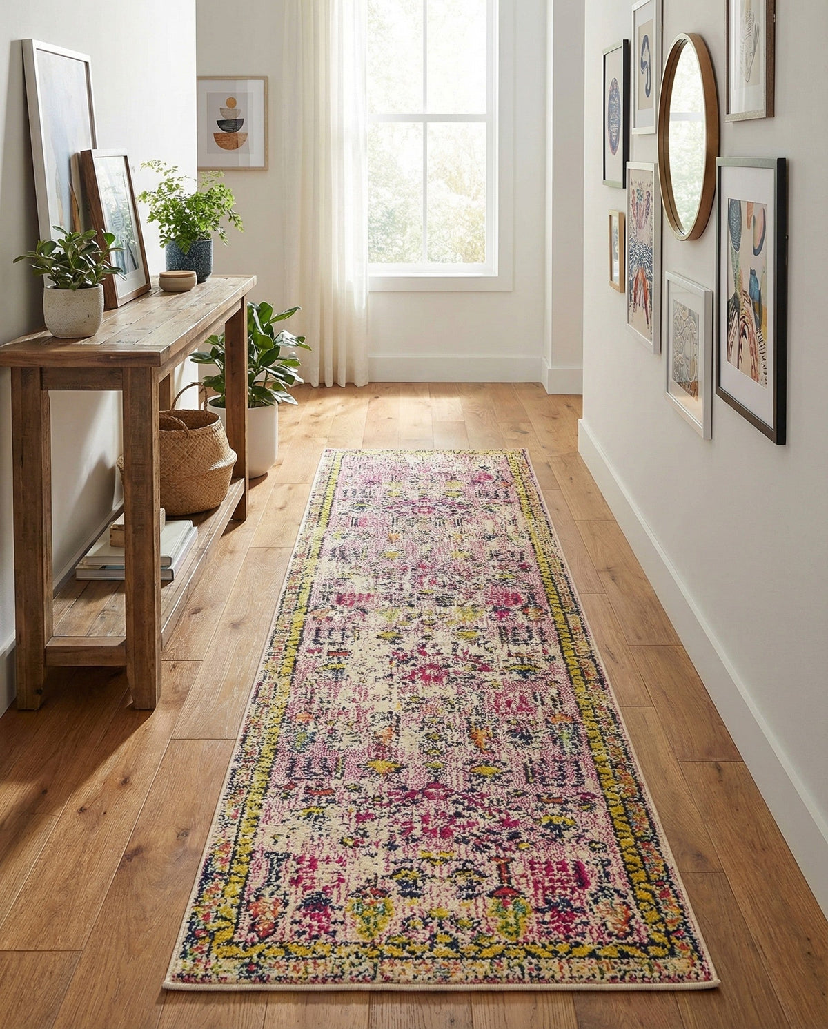 Sierra Collection Area Rug -  Shasta Runner Pink  lifestyle 113