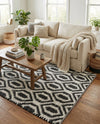 Osian Looms Collection Area Rug - Colaba Rectangle Black and White  lifestyle 12