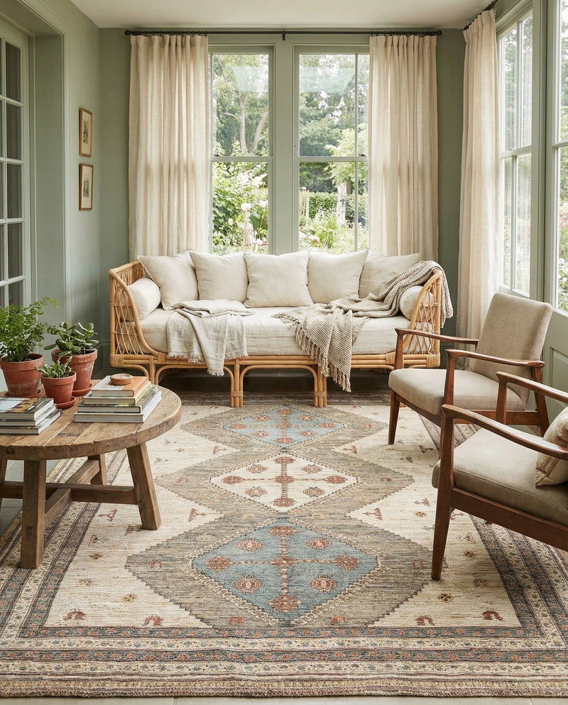 Savannah Threads Collection Area Rug -  Pampas Rectangle Beige  lifestyle 16