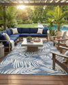 Seaside Blooms Collection Area Rug - Verdure (Blue) Rectangle Blue  lifestyle 10