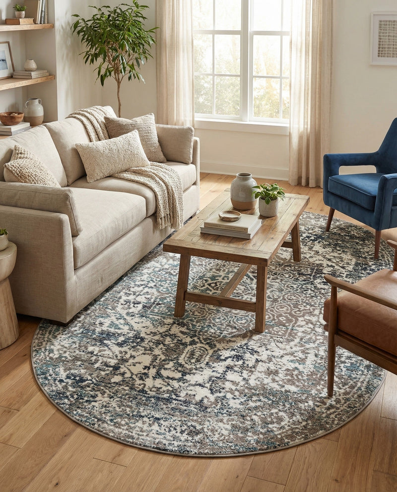 Georgetown Rugs Collection Area Rug - Dupont (Gray) Oval Gray  lifestyle 43