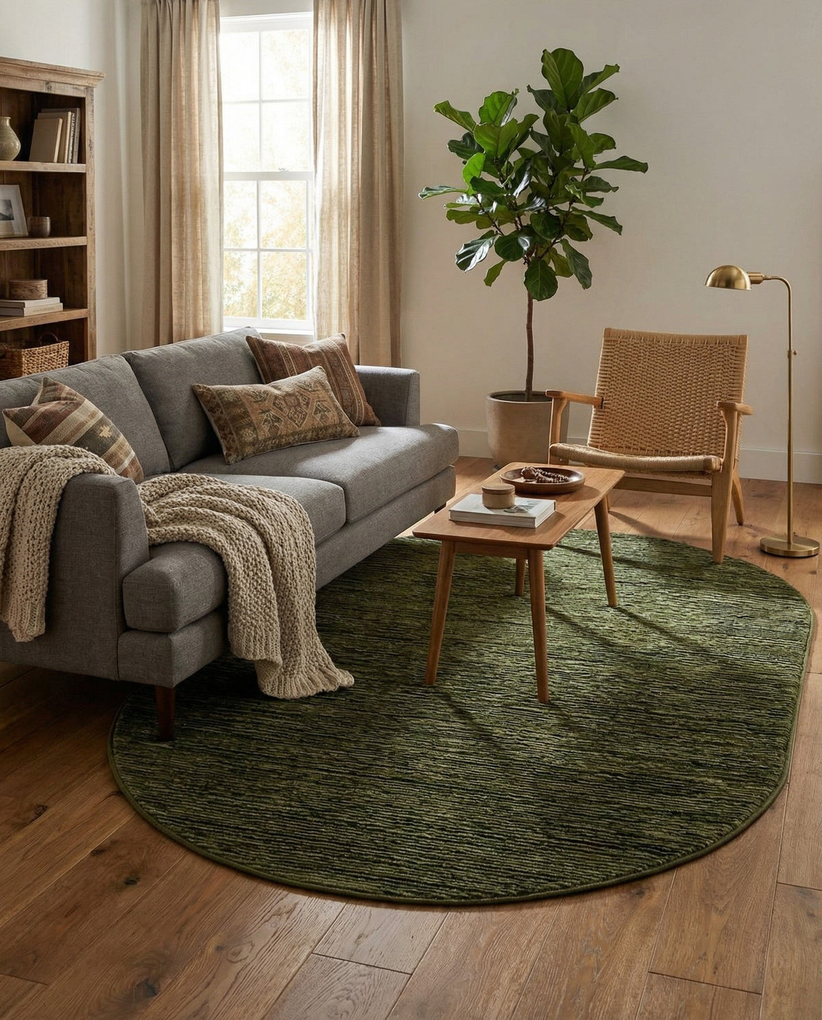 Bloomsbury Elegance Collection Area Rug -  Kensington (Green) Oval Green  lifestyle 95