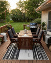 Urban Terrace Collection Area Rug -  Riverside Rectangle Black and White  lifestyle 3