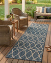 Savannah Pergola Collection Area Rug -  Pavilion (Blue) Runner Blue  lifestyle 33