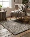 Savannah Threads Collection Area Rug -  Serengeti Rectangle Charcoal and Ivory  lifestyle 4