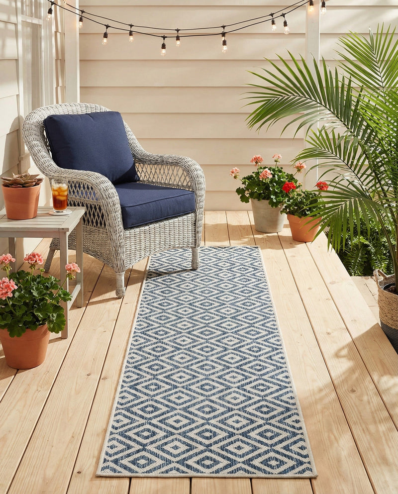 Urban Oasis Rugs Collection Area Rug -  Rooftop (Blue) Runner Blue  lifestyle 42